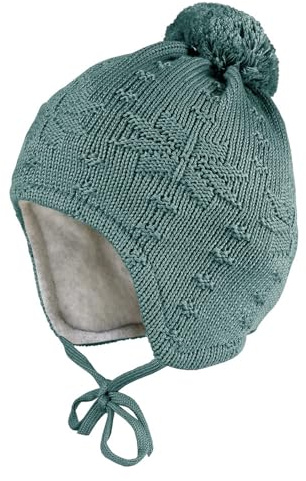 maximo MINI-Mütze Norwegerstern, ausgenäht, Futter, großes Pompon