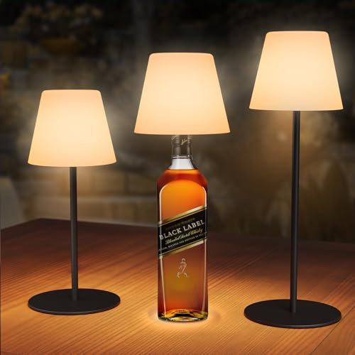pataoli Tischlampe Outdoor Tischleuchte Akku Kabellos 3in1 Dimmbar Led Akku Tischlampe Warmweißes und RGB, Wasserdicht LED Tishcleuchte Aufladbar für Terrasse,Restaurant,Schlafzimmer,Party,Camping
