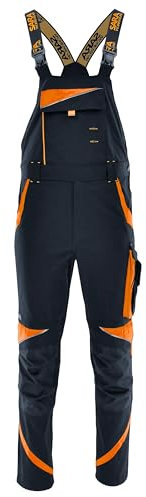 SARA WORKWEAR Arbeitshosen Männer Stretch - Latzhose Herren Arbeitshose mit Kniepolstertaschen - Arbeitslatzhosen Männer für alle Jahreszeiten Gr.46-64