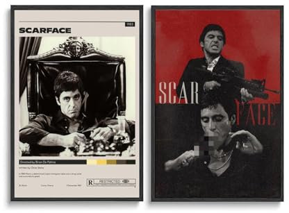 LJXOSKMK Scarface Poster, ungerahmt, 30 x 45 cm, klassisches Vintage-Filmposter, Leinwandposter für Schlafzimmer, ästhetische Wandkunst, Poster und Drucke, Stil 11