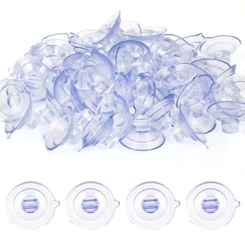 60 x Saugnapf für Lichterkette – Transparent Saughaken Noppen für Fenster – Saugnäpfe mit Kabel-Schlitz – Saugnapfhalter Geeignet zur Anbringung von Lichterketten und Dekorationen 30 mm