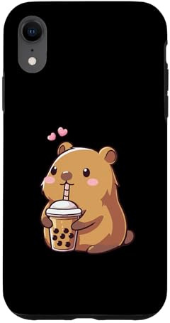 Hülle für iPhone XR Capybara Boba Bubble Tea Kinder Mädchen Kinder Kawaii Capybara