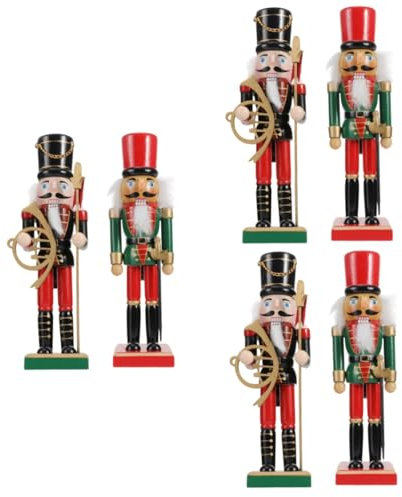 PartyKindom 3 Sätze Plus Weihnachtsbaum-tischplatte Einzigartige Nussknacker-weihnachtsdekorationen Inhaber Gestell Ton-türklingel Weihnachtsbaum Nussknacker Ornamente Spaß Hölzern 2 Stück * 3