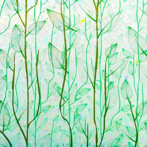 FANGCCC 44.5×300CM Fensterfolie Blickdicht Regenbogen, Statische Window Privacy Film, Dekorative Milchglasfolie für Fenster, Lichtdurchlässige Sichtschutzfolie für Zuhause & Büro