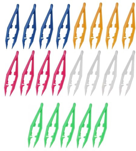 25 Stück Bügelperlen Pinzette, 11CM Mehrfarbig Pinzette Leichte Kunststoff Pinzette für Basteln Von Perlen Elektronik Familien Handwerk Zuhause Schule Modellbau DIY Puzzle Zubehör