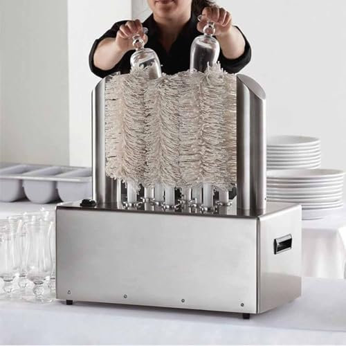 Wine Glass Polisher Machine, Glass Polishing Machine, Electric Commercial Glass Polisher for Champagne Glasses, Beer Cups, Perfect for Bar Restaurant Kitchen,8cups