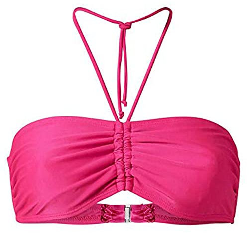 Generisch Bikini para mujer, traje de baño sexy, traje de baño de verano para mujer, doble y liso, bikini bandeau top para hombre, fucsia, Rosa., M