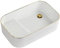 Tocador Fregadero de cerámica de porcelana blanca, lavabo rectangular for baño sobre encimera, fregadero de porcelana, recipiente for baño, lavabo de tocador, lavabo artístico con desagüe emergente pa
