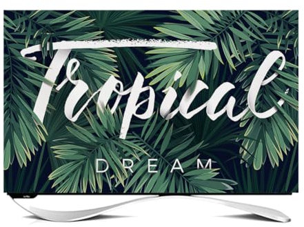 LDLCYCN M,60in, TV Protector Cover with Pattern Dust-Proof Screen Anti-Scratch Protection TV Cover Display Protective Cover for LCD/LED TV Living Room Decoration Cover Washable