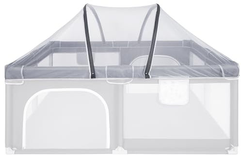 ONVAYA® Insektenschutznetz Moskitonetz für Laufgitter Laufstall Stubenwagen 200x160 cm | Einfache Klemmmontage | Platzsparend faltbar | Kompatibel mit verschiedenen Laufgittern