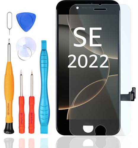 LL TRADER Écran Tactile de Rechange pour iPhone SE 2022 3th génération Noir LCD numériseur avec Outils de Réparation U01