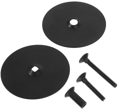 Stainless Steel Deadbolt Cover Plate Set for Metal Doors Black | 67mm Bore Plug, round Escutcheon Design, Double-Sided Screw Mount, Home or Office Use Polished Finish