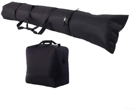 Vasiumic Ensemble porte-skis et sac de rangement en tissu Oxford avec support mural, comprend une planche de ski rembourrée et des sacs à chaussures pour la protection, organise l'équipement d'hiver
