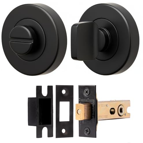 Decoranddecor Black Bathroom Door Lock, Deadbolt Internal Door Lock 76mm | Bathroom Lock, Toilet Door Lock, Thumb Turn Lock, Deadbolt Door Lock, Bathroom Locks for Doors, Toilet Lock