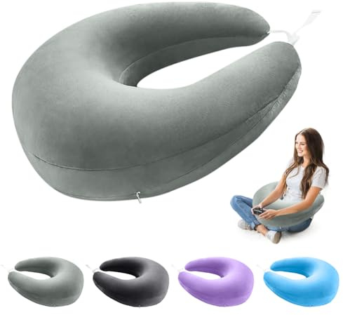 CEWROM Ergonomisches Crealis-Kissen, Schoßkissen Lesekissen, Tragbar Häkelkissen Stützkissen, Leicht Ergonomisches Gaming Armkissen für Lesen, Spielen, Arbeiten und Häkeln (Grau)