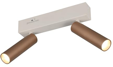 Trio Leuchten LED Strahler Ambala 849210265, Metall Warm Grey/Coffee, 2x 5.5 Watt LED, Lichtfarbe einstellbar, Switch Dimmer |