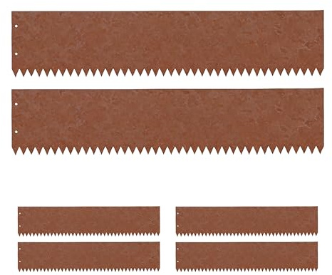 Relaxdays Rasenkante, 3er Set, Stahl, rustikale Rostoptik, Flexible Beeteinfassung, Umrandung für Beet & Rasen, braun