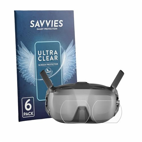 Savvies 6 Stück Schutzfolie für DJI Goggles N3 | (Linse) Transparenter Displayschutz Made in Germany, Ultra-Klar Displayschutz-Folie