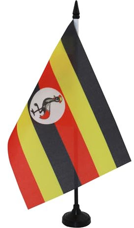 AZ FLAG - Tischflagge Uganda - 21x14 cm - Ugandische Tischfahne 14 x 21 Cm - Flaggen