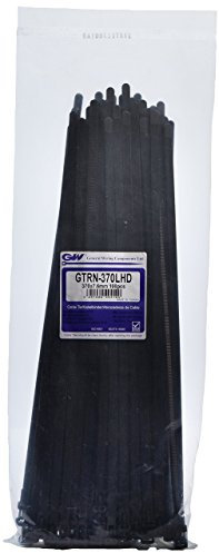 GW Kabelbinder-Technik, Kabelbinder wiederlösbar 370 x 7,6 mm, schwarz, 100 Stück, GTRN-370LHDBC