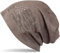 styleBREAKER Beanie Mütze USA Flaggen Design mit Strass-Applikationen, Unisex, Jersey leicht Übergang Frühling Herbst, Farbe:Braun