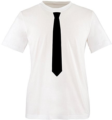 Comedy Shirts - Krawatte - Kinder T-Shirt - Weiss/Schwarz Gr. 98-104