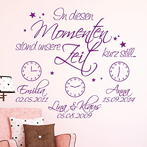 Wandtattoo-Loft In diesen Moment Stand unsere Zeit kurz still Motiv - Auswahl von 30 Farben, 3 Größen & 5 Momente – Wandtattoo selber gestalten, Wandtattoo Wohnzimmer, Wandtattoo kleben