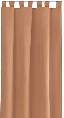 Bestlivings Blickdichte Gardine mit Schlaufen (140x245 cm/Braun), in vielen Variationen