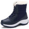 Solshine Stivali invernali da donna con tacco alto foderato con plateau, Blu scuro, 37 EU