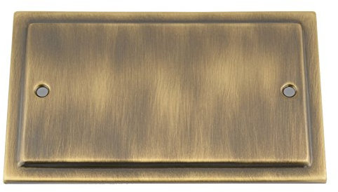 Electrical Blanking Plate Double 2 Gang - Victorian - Antique Brass