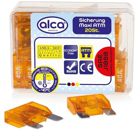alca® MAXI Flachstecksicherung KFZ 40A / 32V - 20 Stück