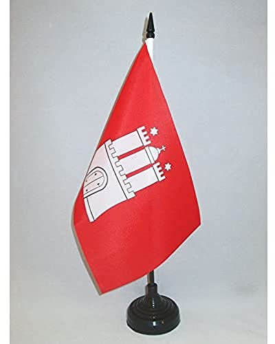 AZ FLAG - Tischflagge Hamburg - 21x14 cm - Hamburg Tischfahne 14 x 21 Cm - Flaggen