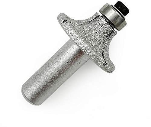 SHDIATOOL 1/2 Inch Shank Round-Over Router Bits 10MM Radius Corner Rounding Edge-Forming Marble Granite Quartz Stone Grinding Bits