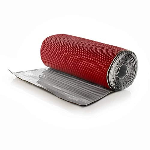 DQ-PP WANDANSCHLUSSBAND – Länge 5m – Breite 300mm – Kirsche RAL 3011 – hochwertiges Aluminium und Butyl – Selbstklebend – Dach Kaminanschlussband 3D Struktur Dachabdeckung Aluminiumband