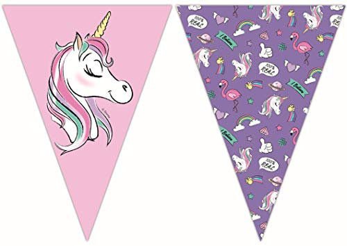 Procos 90331 Girlande Disney Minnie Mouse mit Einhorn, Unicorn aus Papier, rosa, lila