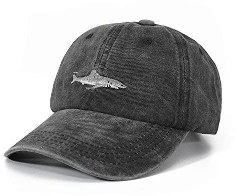 ZLYC Damen Verstellbare Baseballmütze aus Baumwolle(Shark Grau)