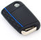 Coque de Protection en Silicone VF Adaptée aux Clés de Voiture à 3 Boutons Noir Bleu