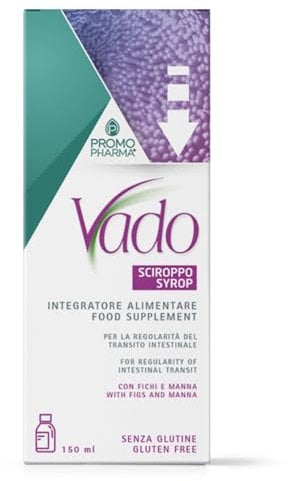 Vado Sciroppo Fichi e Manna - Integratore Alimentare - Con manna e fichi secchi - agevola il transito intestinale - 150 ml