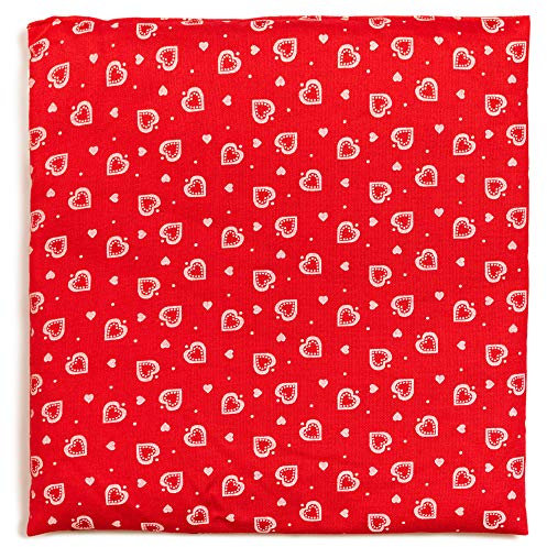 Bio-Dinkelkissen 19x19cm Herzen-rot - Kleines Körnerkissen Wärmekissen & Kältekompresse