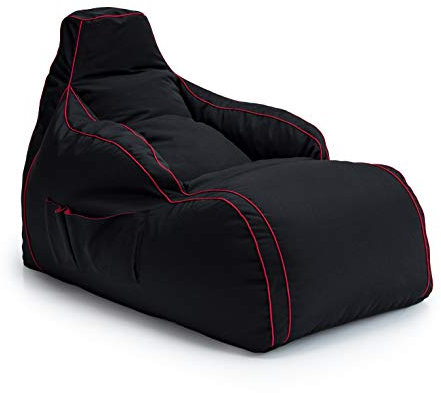 Game Over Videospiel Sitzsack Liegestuhl | Wohnzimmer | Seitentaschen für Controller | Headset-Halter | Hergestellt in Großbritannien | Ergonomisches Design (Elektrisches Purpur)