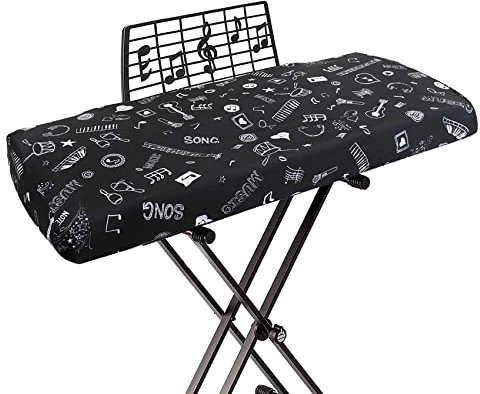 Explore Land Stretchy 61 Keys Piano Keyboard Dust Cover with Music Stand Opening for Digital Electronic Piano (Music)