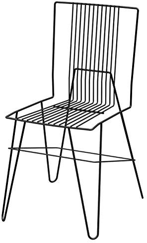 LM 186 Soolo Draht Metall Stuhl für Esszimmer, Garten, Balkon, Esszimmerstuhl, Outdoor Gartenstuhl wetterfest, Design skandinavisch leicht modern, Schwarz