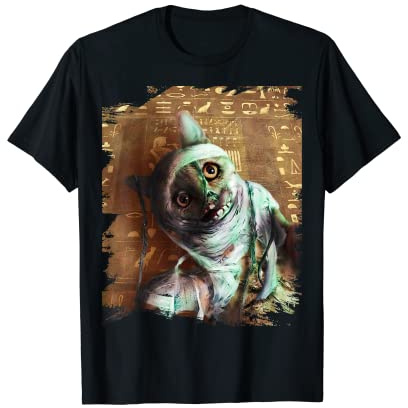 Evil Undead Kitten Cat Egyptian Mummy T-Shirt