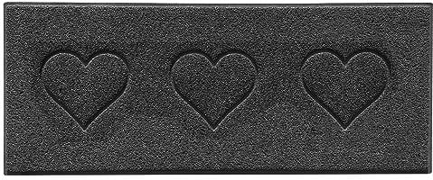 Nicoman Heart Embossed Shape Door Mat Dirt Trapper PVC Spaghetti Mat Washable Quick Drying Barrier Doormat-Dark Grey (Watertight Rubber-Back)-Runner (150x60cm)