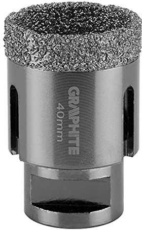 GRAPHITE Corona perforadora Diamond para corte de piedra, azulejos, asfalto, ladrillo, hormigón, rosca M14
