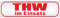 INDIGOS UG - Magnetschild THW im Einsatz 30 x 8 cm rot - Magnetfolie für Auto - LKW - Truck - Baustelle - Firma