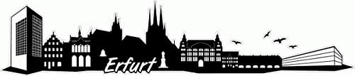Skyline4u Erfurt Skyline Aufkleber Sticker Autoaufkleber City Gedruckt - 15x3,1cm schwarz