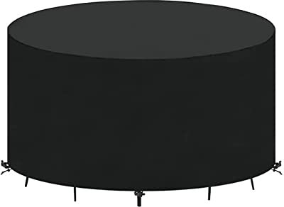 KADING Housse Table de Jardin Ronde 170x80cm Housse Protection Table Jardin Imperméable Anti-UV 420D Oxford Tissu Extérieure Bâche pour Meubles Jardin