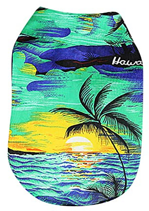 Tonsee Accessoire Hundemantel Totenkopf Haustier-Sommer-T-Shirts Hawaii-Stil Blumen-Katzenhemd Hawaiian Bedruckte Haustier-T-Shirts Atmungsaktive kühle Kleidung Hundezubehör Für Auto (Blue, XL)