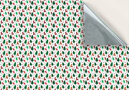 Stick & Go Repositionable Self Adhesive Dolls House Wallpaper 1:12 Scale (1 Sheet) - Christmas Reindeer - No. 211